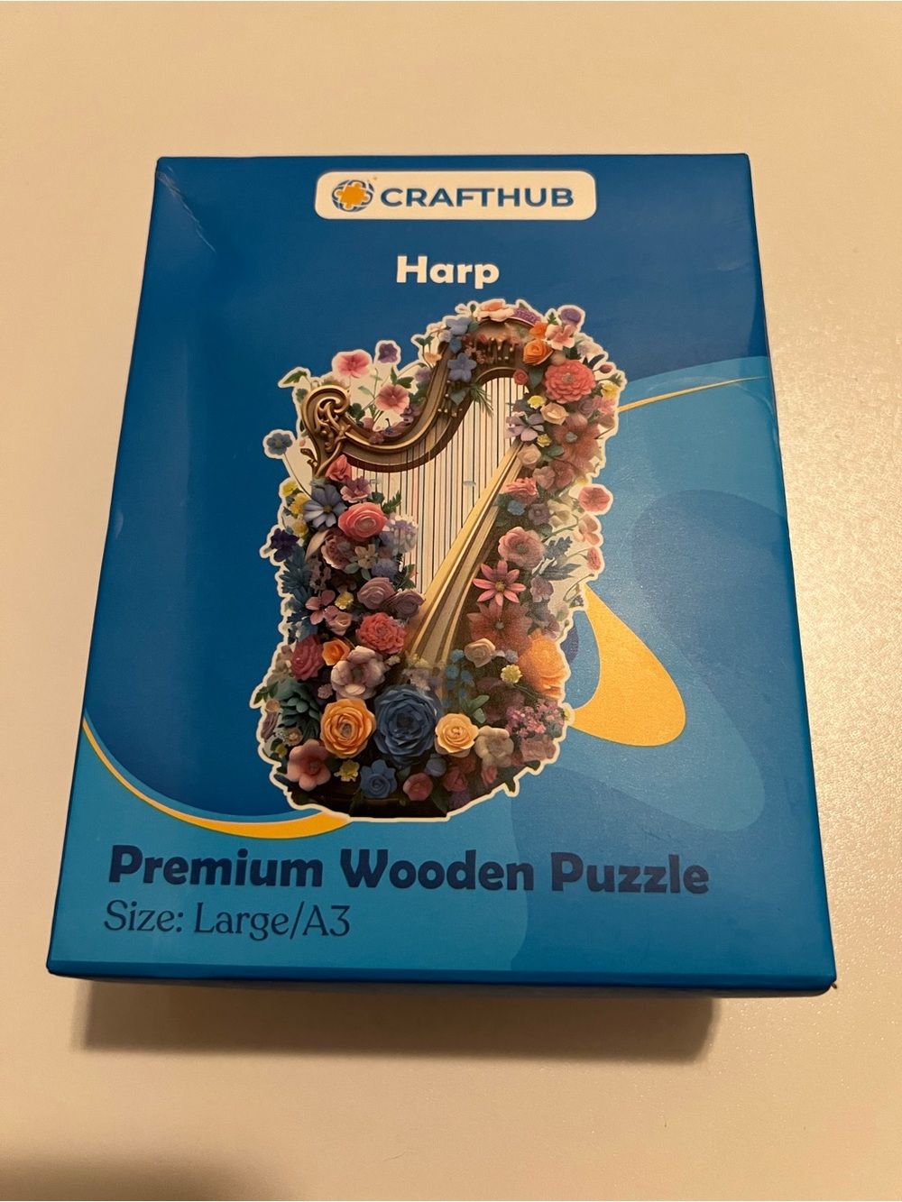 Gorgeous Colorful Premium Wooden Puzzle - Floral HARP - NWOT